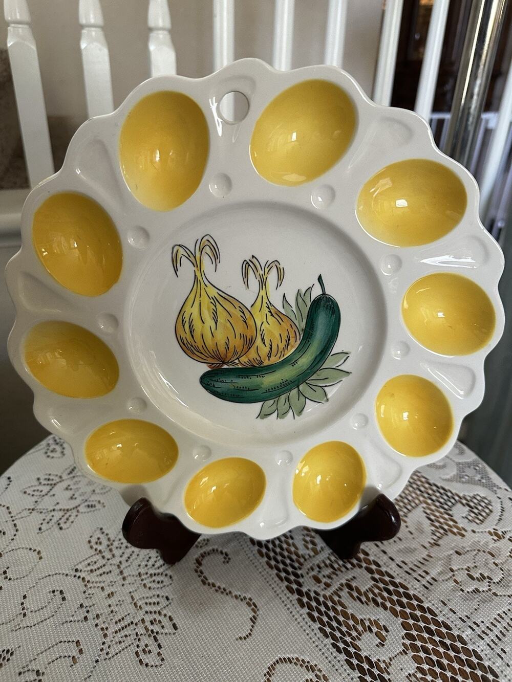 Fred Roberts Co Ceramic Deviled Egg Dish-Made in Japan S&P